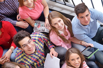 Image showing happy teens group in school