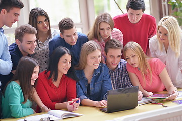 Image showing happy teens group in school