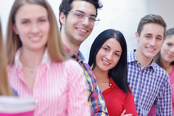 Image showing happy teens group in school