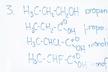 Image showing chemical molecule structure on white boar