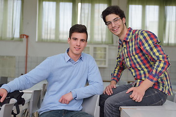 Image showing happy teens group in school