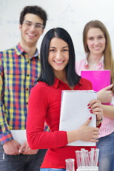 Image showing happy teens group in school