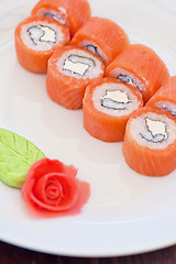 Image showing Salmon roll sushi