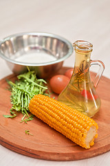 Image showing Ingredients for corn pancakes