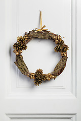 Image showing Decorated twig wreath