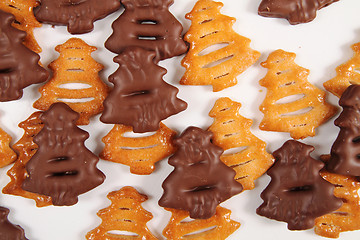 Image showing cookies (christmas tree shape) background