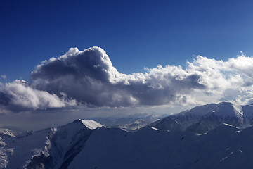 Image showing Evening sunlight mountains