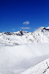 Image showing Snowy mount at sunshine day