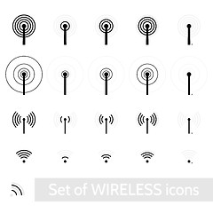 Image showing Wireless icons set