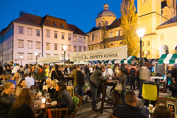 Image showing Open kitchenfood market in Ljubljana, Slovenia.