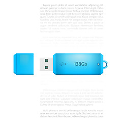 Image showing Vector illustration of blue USB flash drive