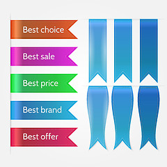 Image showing Vector illustration of set of sale ribbons