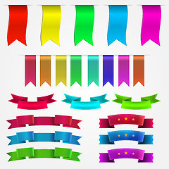 Image showing Vector illustration of colored ribbons set