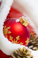 Image showing Christmas ball and ribbon