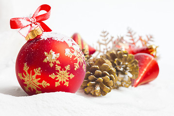 Image showing Christmas ball and ribbon