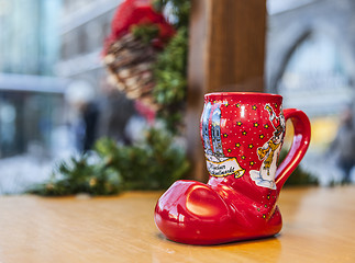 Image showing German Wine Christmas Cup in Shape of a Boot