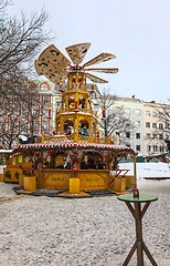 Image showing Wooden Christmas Carousel