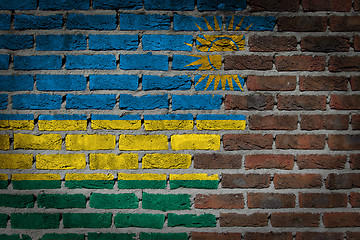 Image showing Brick wall texture with flag