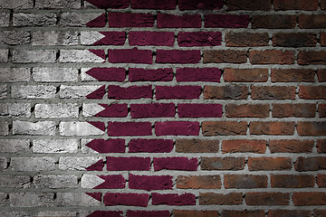 Image showing Brick wall texture with flag