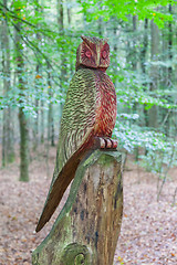 Image showing Old wooden carved owl