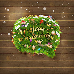 Image showing Christmas fir tree Bubble for speech. EPS 10