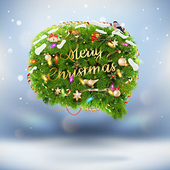 Image showing Christmas fir tree Bubble for speech. EPS 10