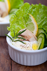 Image showing fresh garlic cheese dip salad