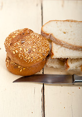 Image showing organic bread over rustic table