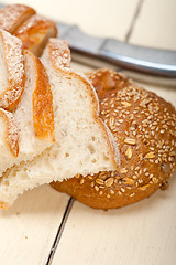 Image showing organic bread over rustic table