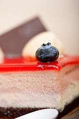 Image showing fresh strawberry yogurt mousse