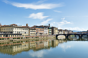 Image showing Houses and river Arno Florence