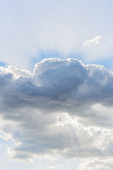 Image showing Cloud with sunbeams