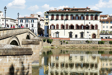 Image showing Houses and river Arno Florence