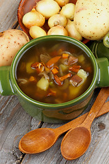 Image showing Soup with Chanterelle Mushrooms