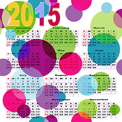 Image showing Calendar with bright colored balls 