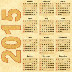 Image showing Calendar 2015 