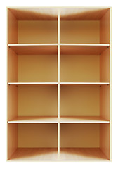 Image showing Blank wooden bookshelf 