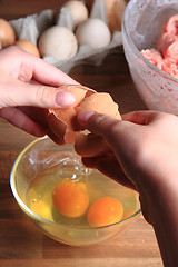 Image showing eggs in human hands 