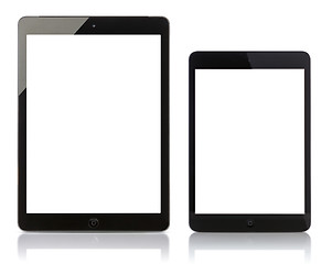 Image showing Apple iPad Air and iPad Mini with blank screen