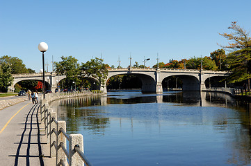 Image showing Bridge over the Rideau canal.