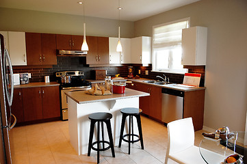 Image showing Nice kitchen in a model house, 1.