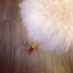 Image showing Sheepskin fancy stool