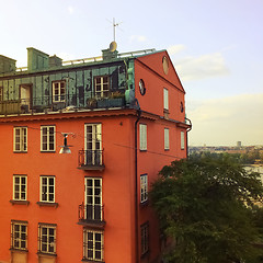 Image showing Orange building in the center of Stockholm