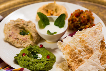 Image showing assorted of oriental food, mezze