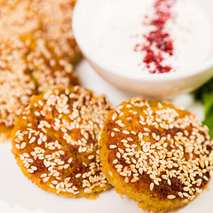 Image showing Middle East cuisine. a plate of delicious falafels