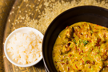 Image showing Chicken curry with rice