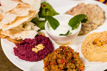 Image showing assorted of oriental food, mezze