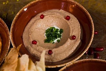 Image showing bowl of creamy hummus