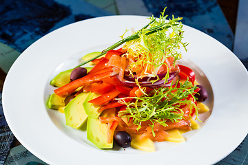 Image showing Vegan organic vegetable salad