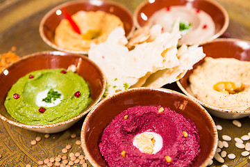 Image showing assorted of oriental food, mezze